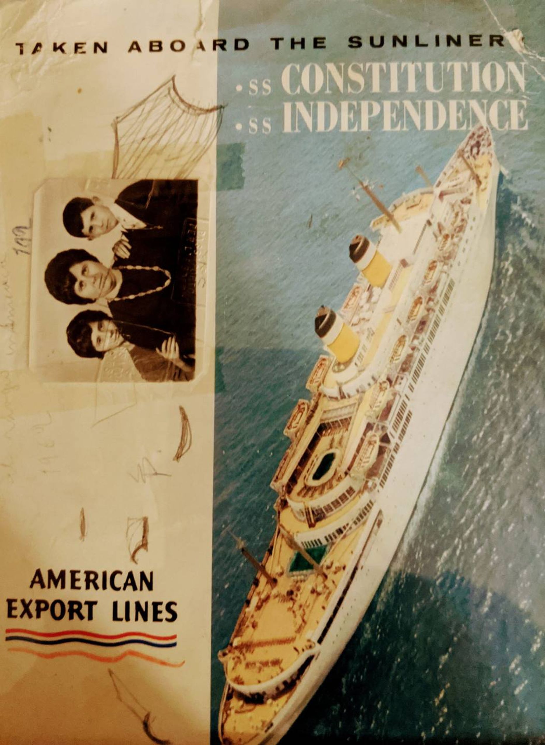 Brochure with a boat with text that reads SS Independence