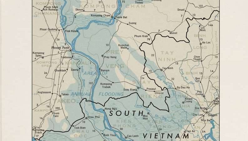 Map of Cambodia from 1970