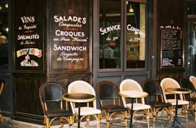 small sidewalk cafe in france