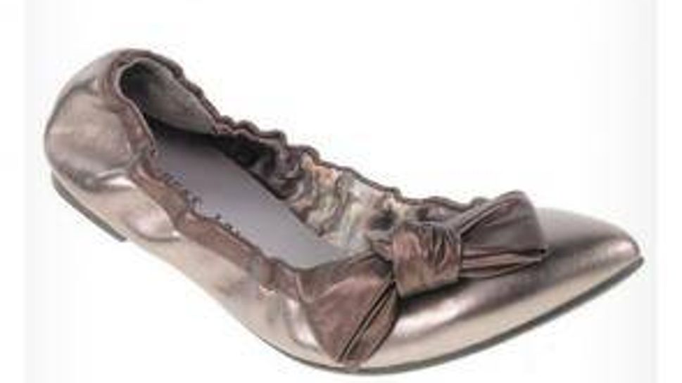Chinese Laundry ballerina flat in matte metallic gold with bow 