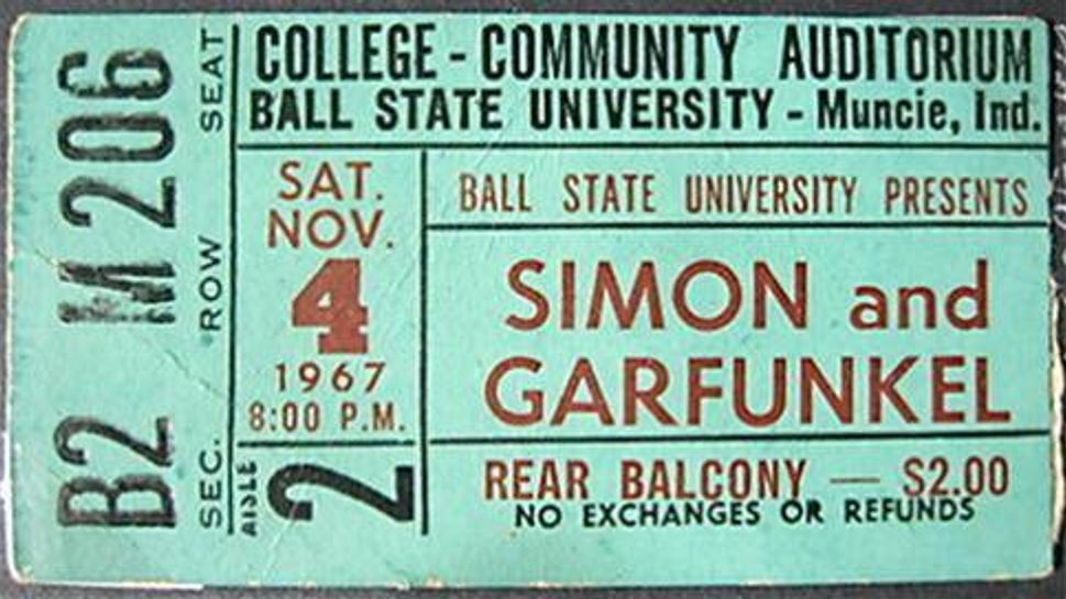 Simon and Garfunkel concert ticket