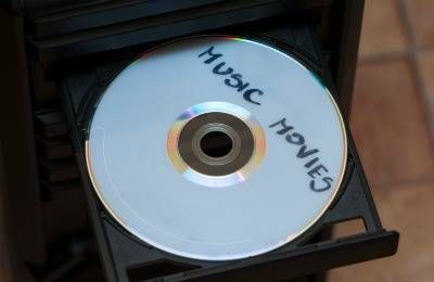 music and movies written on face of disk
