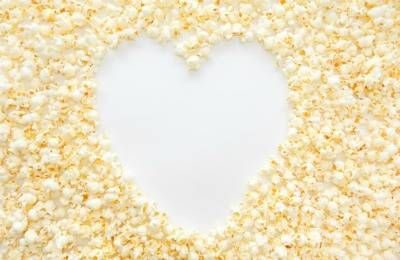heart shape made of popcorn