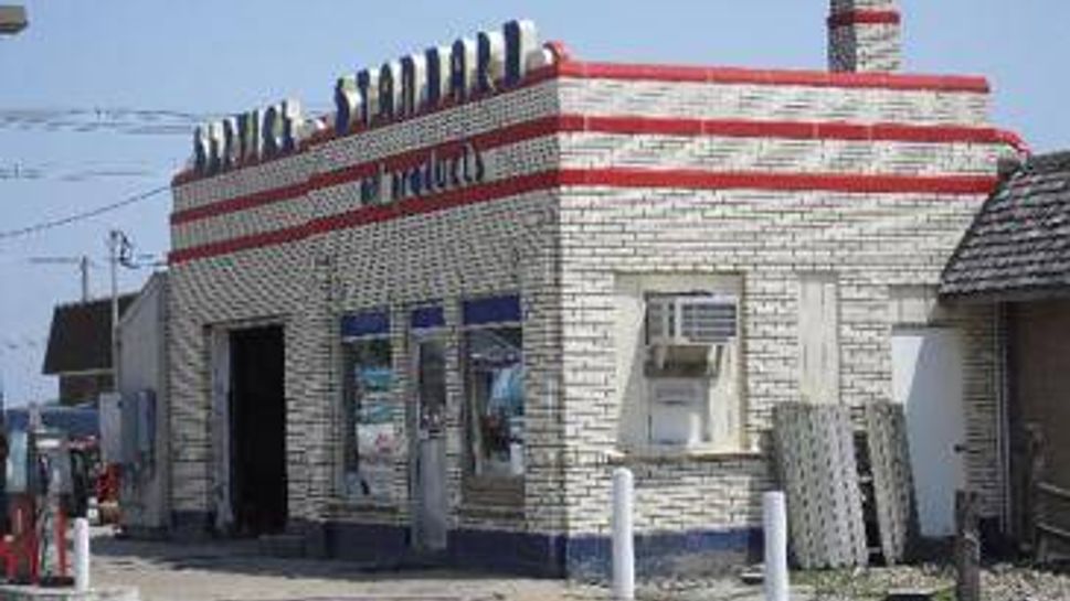 1940's style gas station has seen decades of use in brooklyn, iowa