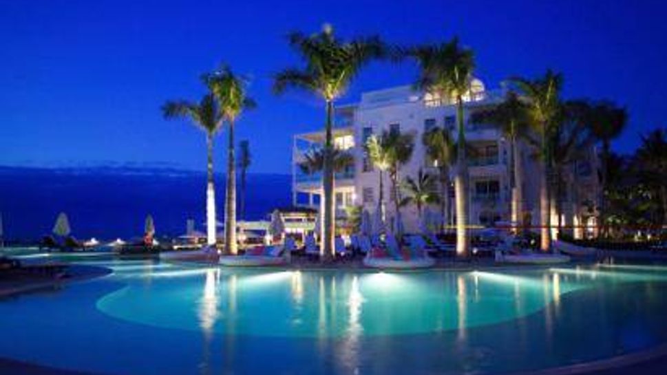 Turks & Caicos pool at night