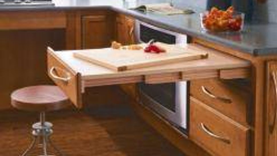 This table/work surface is comfortable for cooks of all physical abilities.