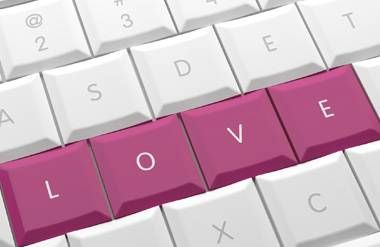 Love spelled on keyboard keys