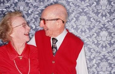 Older couple laughing