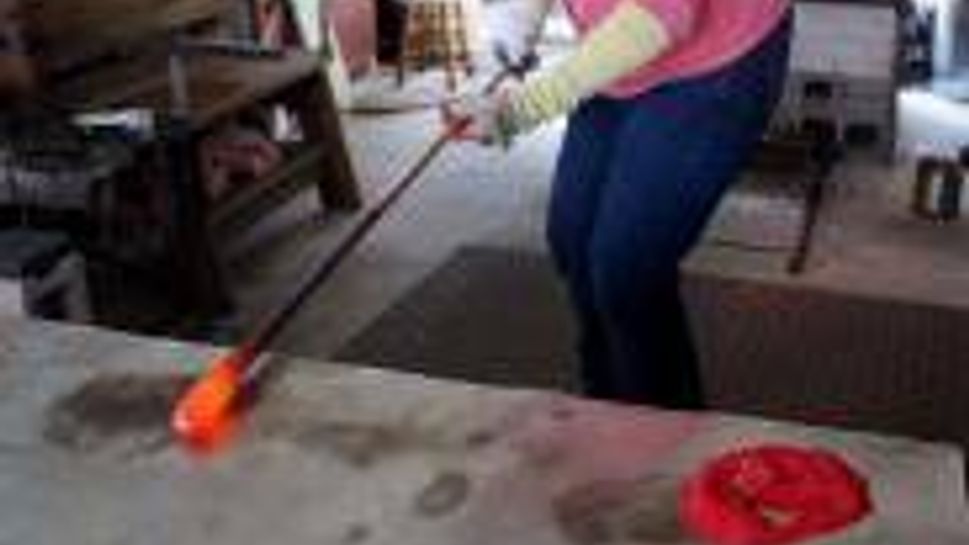 Glass blowing instruction on the Cabot Trail