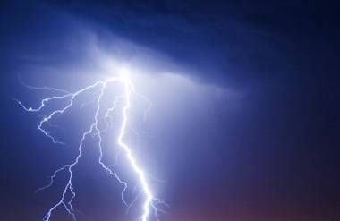 Lightning during a thunderstorm