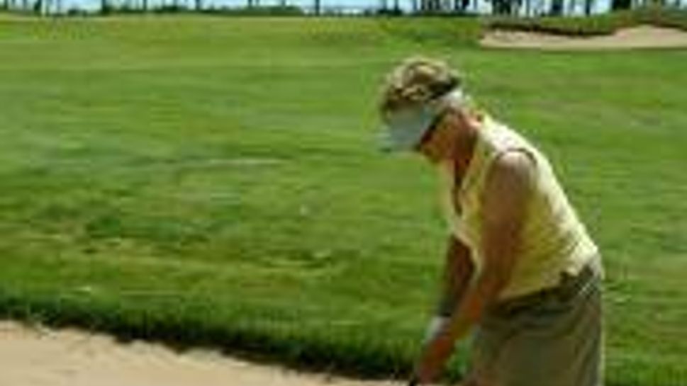 Mom at Highlands Links Golf Course