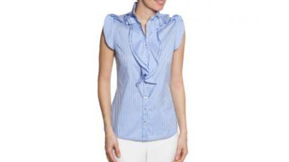 Walter Voulaz shirt has sleeves with a ruffle detail 