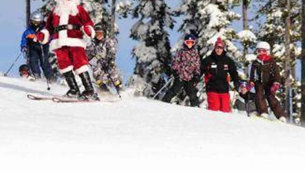 Santa visits Big White Ski Resort in British Columbia, Canada