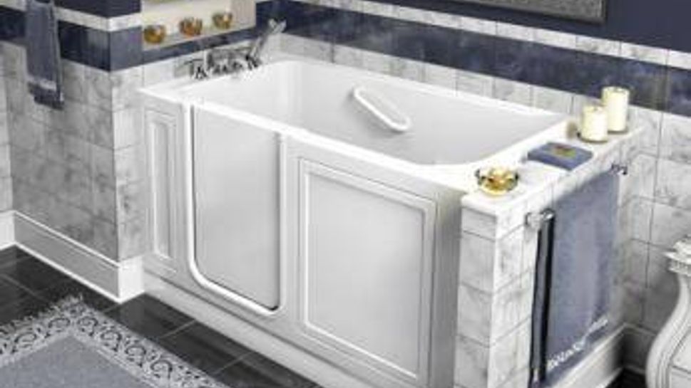 This tub has a pump-assisted drain feature that empties the bath quickly. 