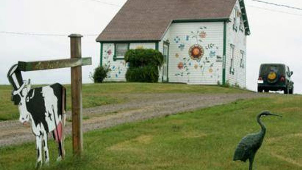 Creatively painted house in Cheticamp, Cape Breton