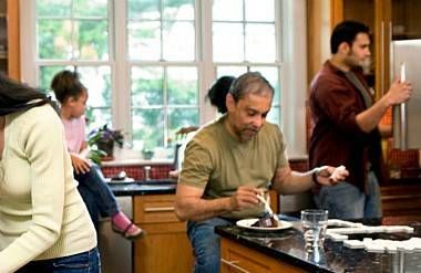 multigenerational family in kitchen