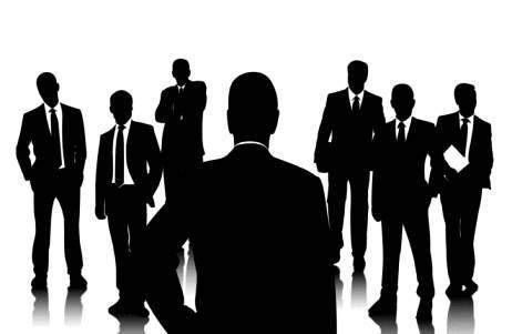 silhouettes of businessmen