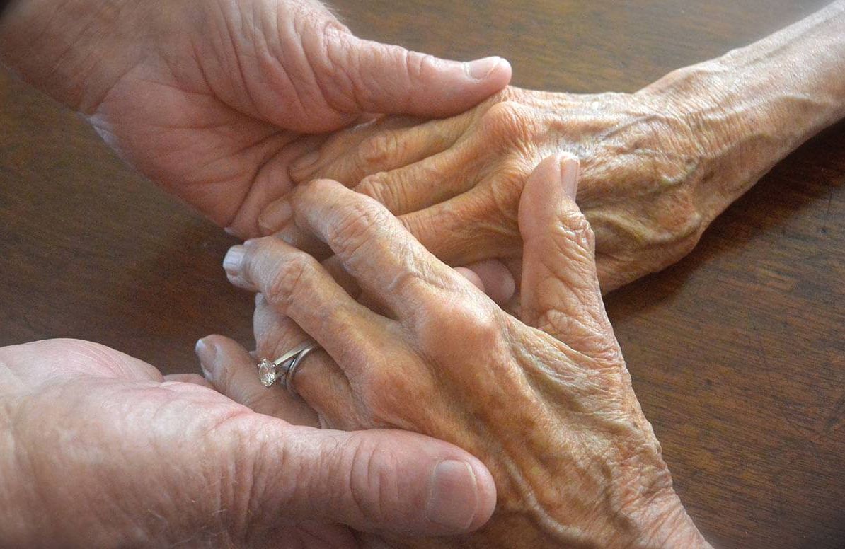 Older couples hands