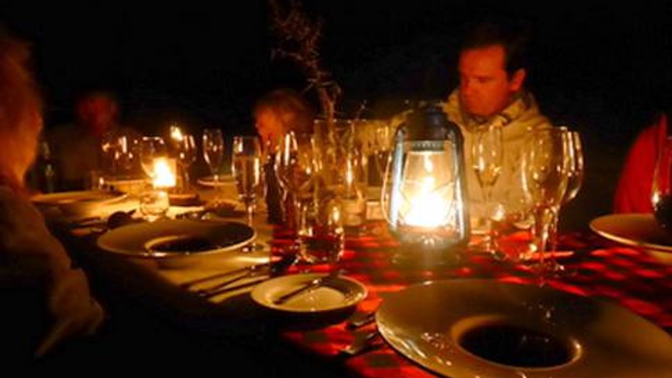 Bush dinner at Mahali Mzuri in the Motorogi Conservancy