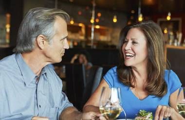 Couple having a date in a restaurant