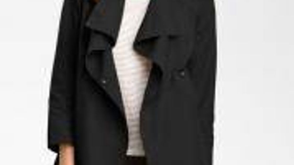 DKNY empire waist hooded coat