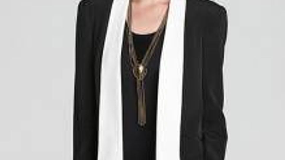Tuxedo Jacket: Rebecca Minkoff Silk Becky Jacket, $368, at Bloomingdales.com.