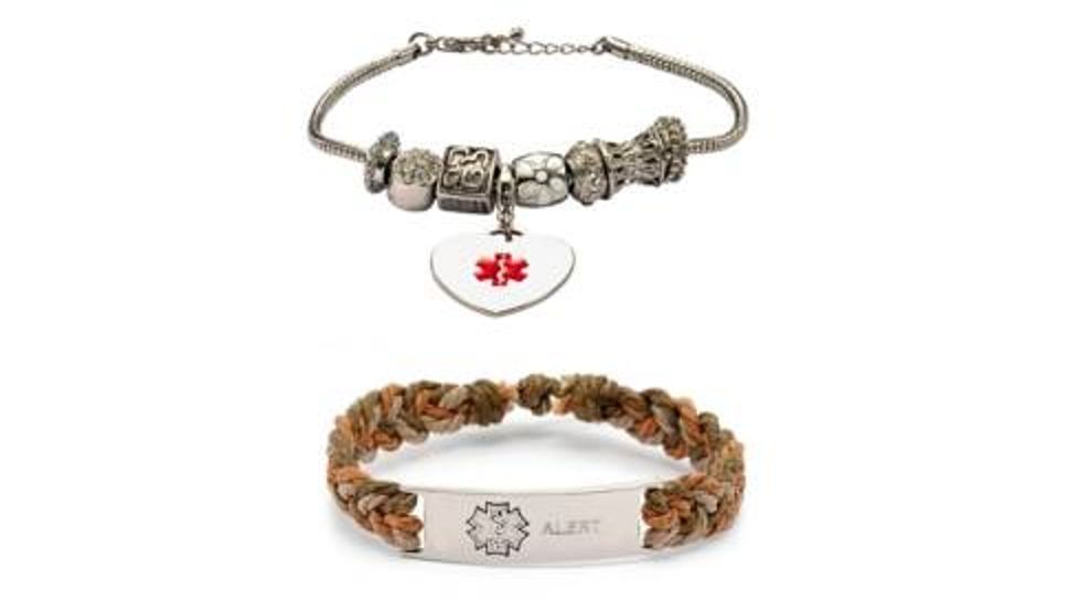 Dressy Pandora and Hope Paige rope medical ID bracelets