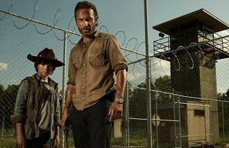 Carl Grimes (Chandler Riggs) and Rick Grimes (Andrew Lincoln)