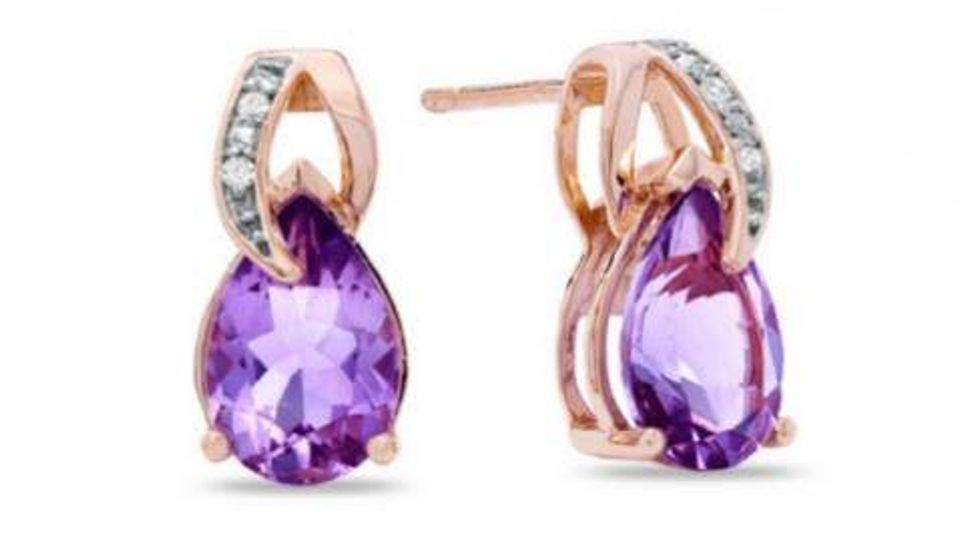 Zales Jewelers PearShaped Pink Amethyst Earring