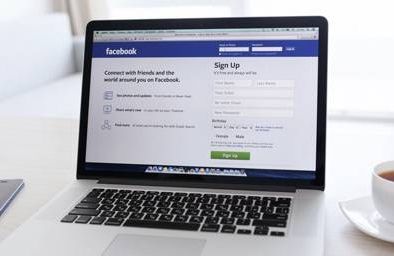 Facebook login screen on laptop