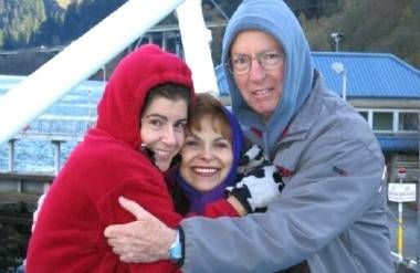 Cathy Husid-Shamir and her parents on an Alaskan cruise