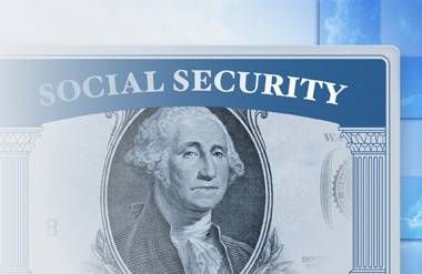 Social security card with money image
