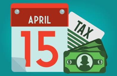 Illustration of tax day calendar with money and tax form