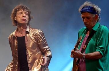 The Rolling Stones playing at The Glastonbury Festival 2013