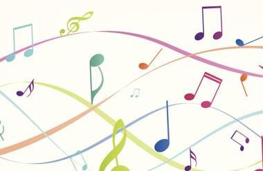 Illlustration of colorful music notes