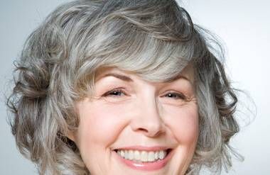 Woman with grey hair