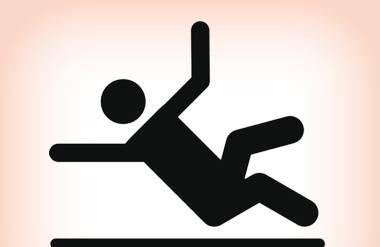 Illustrated icon of person falling