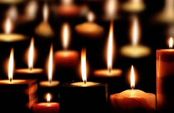 candles lit at a memorial