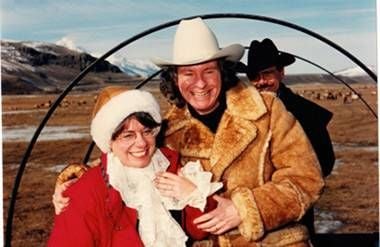 niki and rich vettel in their wedding photo on a ranch