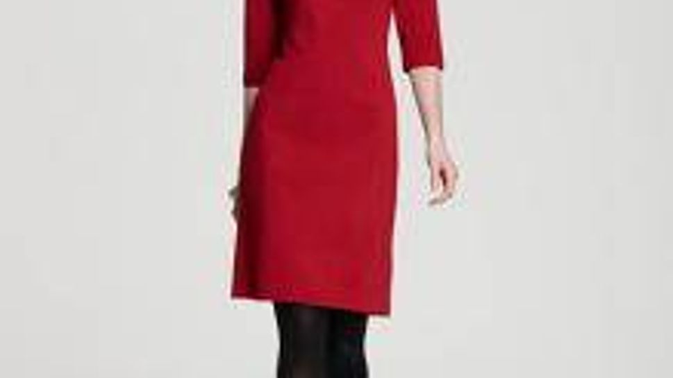 Red Dress: Elie Tahari Bernice Elbow Sleeve Dress, $368, at Bloomingdales.com