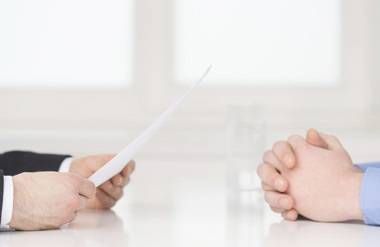 Two people having an interview
