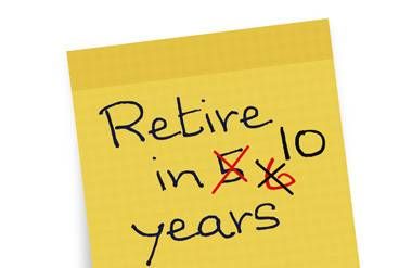 Retire in 10 years Post-IT note