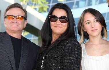 Robin Williams with ex-wife Marsha Garces and their daughter, Zelda