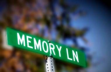 a memory lane street sign