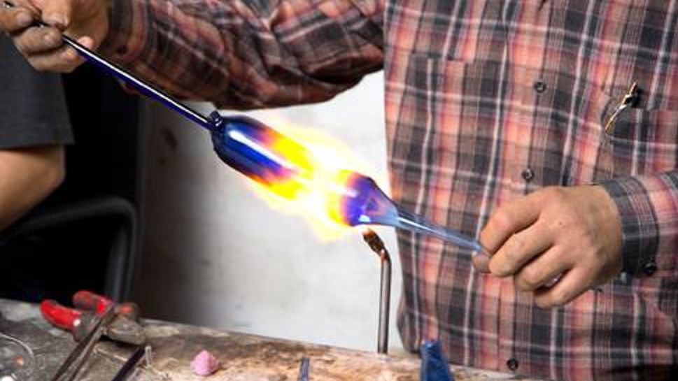 Person glass-blowing