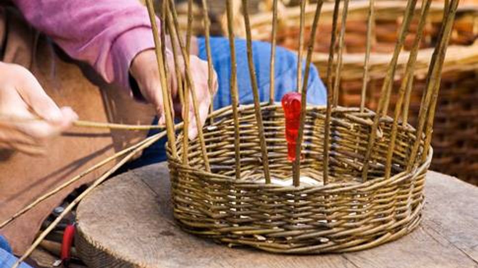 Person basket weaving