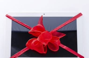 Tablet wrapped in a bow