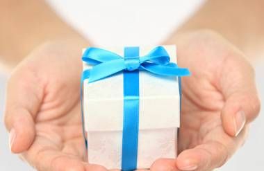 Person holding a gift