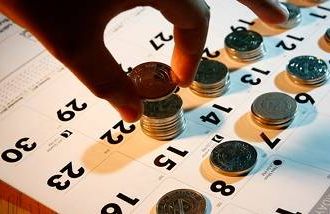 Putting coins on each day of a calendar