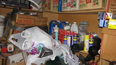 A hoarder's kitchen pantry